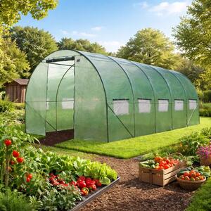 Sera gradina 8x3x2m tip tunel pentru legume, verde