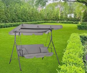 Balansoar gradina gri, 3 persoane, structura metal, 170 x 110 x 153 cm