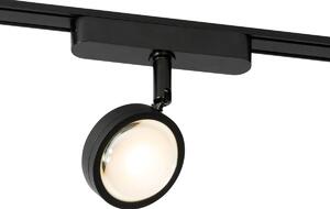 Spot modern negru pentru sistem de șine monofazat, cu LED rotativ și înclinabil - Magnetic Lance