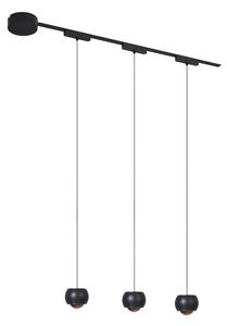 Sistem modern de iluminat pe șine cu 3 pendule negre monofazate - Magnetic Lance