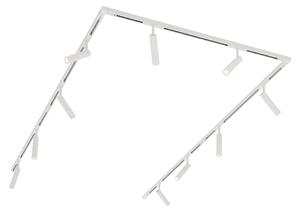 Sistem de iluminat pe șine modern cu 10 spoturi albe monofazate - Slimline Uzzy