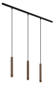 Sistem de iluminat modern pe șină cu 3 pendule bronz monofazat - Slimline Keno