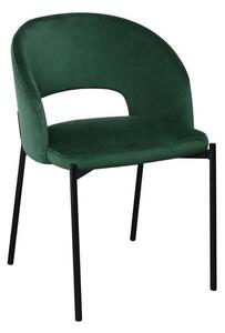 Scaun K455, verde/negru, stofa catifelata/metal, 51x57x77 cm