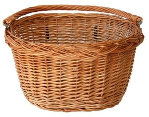 Cos bicicletă mare cu tija metalica - impletit din rachita - KT-242