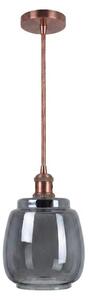 Brilagi-LED Pendul pe cablu RETRO GLASS 1xE27/60W/230V diam. 26 cm cupru/gri fumuriu