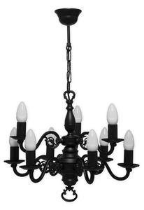 Brilagi - Candelabru suspendat cu lanț IMPERO 9xE14/60W/230V negru