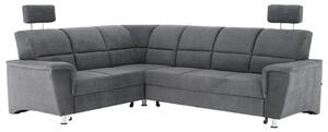 KONDELA Colţar extensibil, material textil gri, model stânga, SANTIAGO