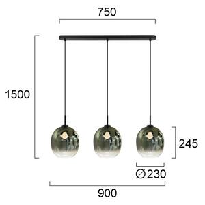 Lustră suspendată pe cablu MIRROR 3xE27/14W/230V negru fumuriu
