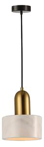 Pendul MARBLE pe cablu 1xE27/60W/230V, auriu/alb, decor marmură