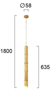 Lustră suspendată pe cablu BAMBOO 1xGU10/50W/230V bambus