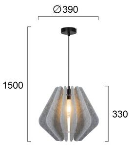 Lustră suspendată pe cablu MARGARET 1xE27/40W/230V gri