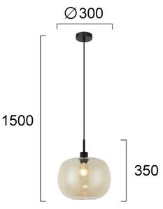 Lustră suspendată pe cablu ALAN 1xE27/40W/230V bej fumuriu/negru