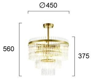 Lustră pe tijă SABRINA 7xE14/40W/230V auriu