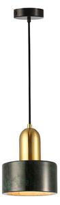 Pendul pe cablu MARBLE 1xE27/60W/230V, auriu/verde cu decor de marmură