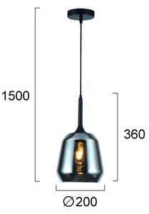 Pendul pe cablu MAEVA 1xE27/40W/230V fumuriu/negru