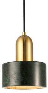 Pendul pe cablu MARBLE 1xE27/60W/230V, auriu/verde cu decor de marmură