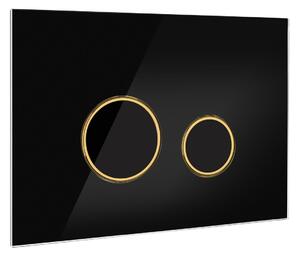 Oltens Lule buton de spălare pentru WC negru/auriu mat/negru 57203300