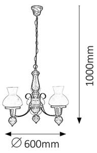 Rabalux 7078 - Lustra cu lant PETRONEL 3xE27/60W/230V