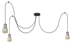 Lustră pe cablu TUBE LONG 3xE27/15W/230V negru/crom
