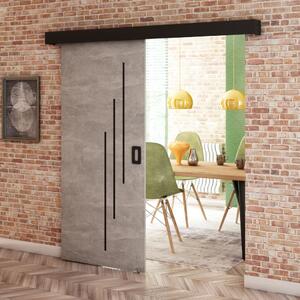 KONDELA Uşă glisantă, beton/negru/negru, BERI 90 6
