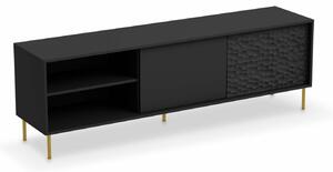 Comodă TV Ciretre 103, Negru, Auriu, MDF, PAL laminat, 58x180x41cm, 36 kg
