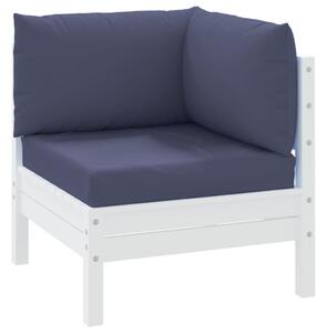Perne canapea din paleți, 3 buc., bleumarin, textil Oxford