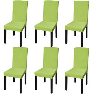 Huse de scaun elastice drepte, 6 buc., verde
