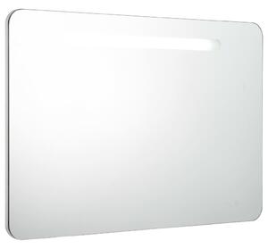 Dulap de baie cu oglindă și LED, 80 x 9,5 x 55 cm