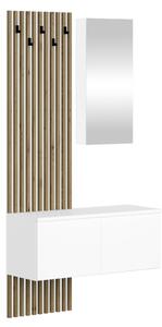 KONDELA Set pentru hol, alb/stejar Artisan, REBEKA