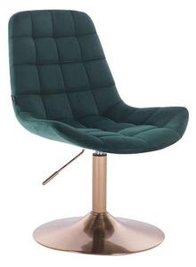 HR590N scaun Catifea Verde cu Bază Aurie