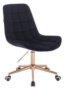 HR590K scaun Catifea Negru cu Bază Aurie