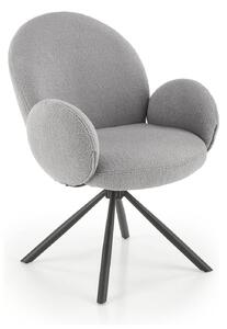 Scaun rotativ K498, gri, stofa/metal, 64x63x90 cm