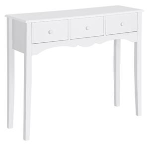 HOMCOM Masă Consolă Modernă cu 3 Sertare, Consolă de Intrare din MDF, pentru Hol, Sufragerie, 100x32x85 cm, Alb | Aosom Romania