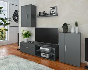 KONDELA Perete living, grafit, KEVIN