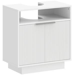 HOMCOM Dulap de Baie Sub Chiuvetă cu Raft Interior Ajustabil Alb | Aosom Romania
