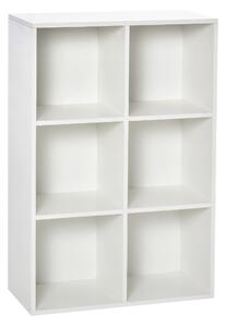 HOMCOM Mobile Libreria a 6 Cubi Moderno a Parete in Legno Bianco | Aosom Romania