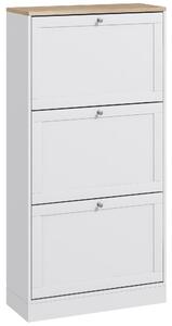 HOMCOM Dulap Îngust pentru Pantofi cu 3 Sertare și Rafturi Reglabile pe 2 Niveluri, 60x23,5x115 cm, Negru | Aosom Romania
