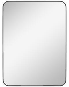 HOMCOM Oglindă de Baie 60 x 80 cm Oglindă Decorativă de Perete cu Ramă Metalică și Cârlig Ușor de Agățat pentru Sufragerie, Hol, Intrare - Negru | Aosom Romania