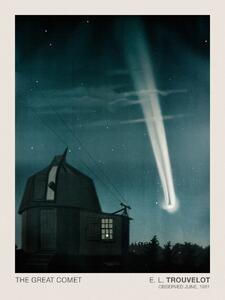 Artă imprimată The Great Comet of 1881 (Stargazing / Vintage Space Station / Astronomy / Celestial Science Poster) - E. L. Trouvelot, (30 x 40 cm)