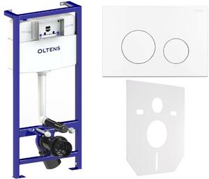 Set cadru încastrat Oltens Triberg 50001000, buton de spălare Oltens Lule 57102000, 49301000