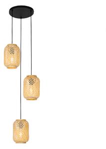 Lampă orientală suspendată bambus 3 lumini - Yvonne