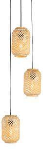 Lampă de suspendare orientală bambus 3 lumini - Yvonne