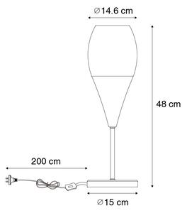 Lampă de masă modernă aurie cu sticlă chihlimbar - Drop