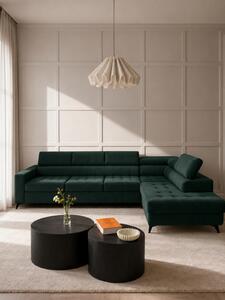 Colțar extensibil Nardo Maxi dreapta - verde catifea Bluvel 78