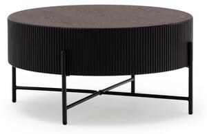 Măsuță de cafea pentru living Corbi 80 cm - nuc închis / negru mat