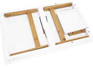 KONDELA Masă pliabilă pentru laptop, bambus alb / natural, MELTEN
