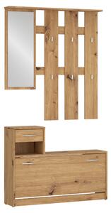 KONDELA Set pentru hol, stejar artisan, VIRA-MECKI NEW