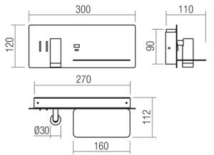 Spot LED de perete Redo 01-3316 BROOK LED/8W/230V + LED/3W USB negru
