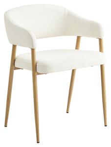 KONDELA Fotoliu de sufragerie de design, crem/fag, NIZAR TYP 1