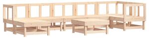 Set mobilier de grădină cu perne, 8 piese, lemn masiv